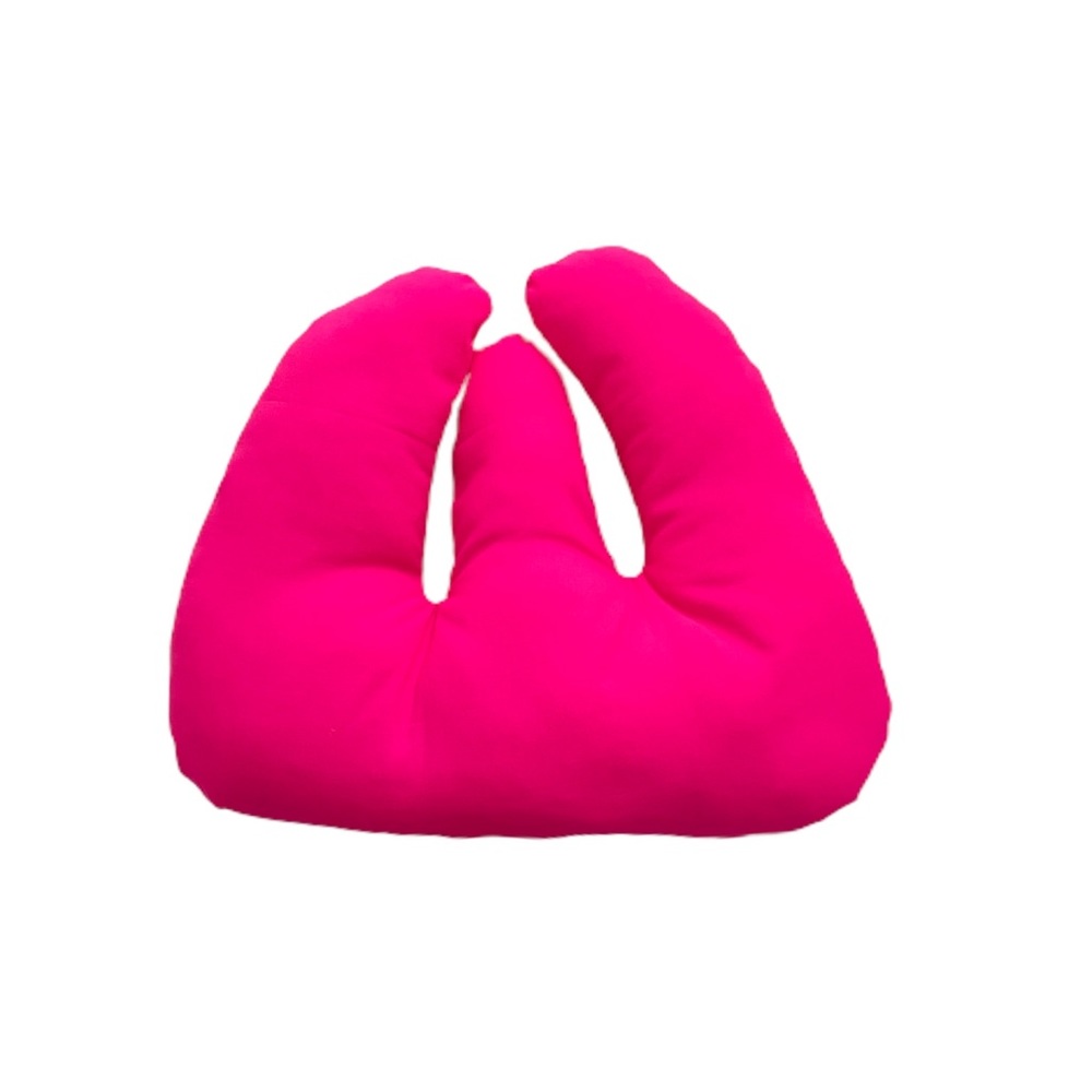 Handmade hot pink soft sculpture pillow original art